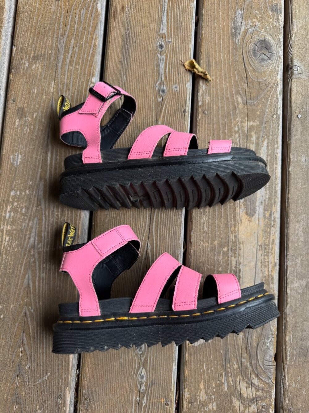 Dr. Martens Blaire Pink Hydro Leather Strap Sandals in Women's 7 - Picture 4 of 11